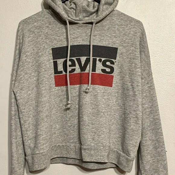 Levi’s logo gray pullover hooded sweatshirt - Picture 4 of 9